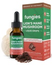 Fungies Lions Mane Mushroom flytende dråper, sjokolade - Tinktur med Lions Mane ekstrakt støtter hjernen tåke, fokus, minne og sunn mood - Mushroom Complex Supplement for voksne - 30 Services