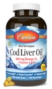 Carlson - Cod Liver Oil, 460 mg Omega-3s + vitaminer A & D3, Wild-Caught Norsk Arctic Cod-Liver Oil, Sustainablely Source Nordic Fish Oil Capsules, Lemon, 300 Softgels