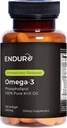 Endur Omega-3 Fosfolipid (100% ren krillolje), hjerte helse supplement, Formulert for optimal absorpsjon, Glutenfri, 500mg (180 Softgels)