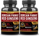 Korean Red Panax Ginseng Capsule 2 Pack, Panax Ginseng Kosttilskudd, 2 Verdipakke 3140mg (Ginsenoside 5%)