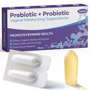 Vaginal probiotika Suppositorier, prebiotiske infundert med hyaluronsyre, tetrær og vitamin C&E, pH-balanse støtte formel kjemper tørrhet, Odor og Discomfort, gjenopprette feminin helse(12 antall)