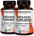 Pomona wellness organisk gurkemeie Supplement 2100 mg, USDA organisk, ikke-GMO, vegansk, gurkemeie curcumin med svart pepper for absorpsjon, for felles støtte og immunitet, 240 tabletter (2 pakke)