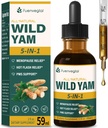 Alle Herbal flytende dråper, Wild Yam ekstrakt med Chaste Berry, Fenugreek, Black Cohosh for Menopause Relief & PMS støtte. 2oz
