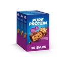 Pure Protein Bars, Høyt protein, Nærende Snacks for å støtte energi, Lav sukker, Glutenfri, Chewy Sjokolade Chip, Pakke med 36