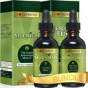 Go Nutrienter Selenium 200 mcg Supplement | Go Nutrienter Nascent jodin Supplement | Høy potens flytende dråper - Ikke-GMO, Glutenfri