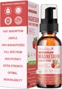 Magnesium Glycinat flytende spray med Citrat, Oxid & Malat, Magnesium med hele vitamin, L-Teanin, D3K2, B6 for hjerte, ben Cramps,Muskler & Energy-Sugar-Free Jordbær Flavor, 2 Fl Oz
