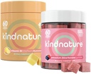 Kinnature Vitamin B2 Riboflavin 400 mg & Kalium Gummies for voksne og barn - Kalium Supplement 500 mg & Riboflavin 400 mg Chewable Gummies