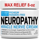 Neuropathy Nerve Relief Cream - Premium Nerve Cream 3X Action for målrettet relief og beroligende Nerve Comfort - Maks styrke med 4% Menthol, MSM for føtter hender ben og tilbake - Super Large 8 Oz