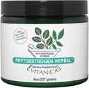 Vitanica Phytoestrogen Herbal Non-GMO PMS, Menopause Relief Supplement for kvinner, Hormon Balance, Natt Sweats & Hot Flash Relief, Soya Isoflavoner, Vegan, Powder 8 Oz (Phytoestrogen Herbal Pro Logo)