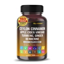 Ceylon Cinnamon Apple Cider Vinegar Turmeric Ginger Root Berberine Gymnema Sylvestre Melk Thistle Licorice - 150 Kapsler-laget i USA