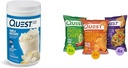 Quest Protein Powder & Chips Bundle - Vanilla Milkshake pulver (24g Protein, 1.6lb) + Tortilla Chips Variety Pack (12ct)
