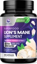 Lions Mane Mushroom Capsules 10 000 mg - Lions Mane Supplement Kapsler for minne og fokus støtte, hjerne, immun helse støtte, Vegan, Flasket i USA, Lions Mane Mushroom pulver ekstrakt, 120 greve