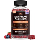 EFFECTIV NUTRA Saffron Gummies Sugar-Free Supplement med vitamin D2, Passion Blomster, St. John's Wort & GABA | Positive Mood, Digestion, Energi | Naturlig Berry Flavor, laget i USA (90 greve)