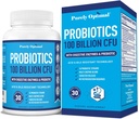 Rent optimale premiumprobiotika (variøse typer) w/organiske prebiotika og digestive enzymer (30 Antall (pakke av 1), 100 milliarder CFU)