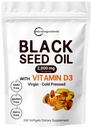 Micro Ingredienser Svart Seed Oil 2000 mg med vitamin D3 1000 IU, 240 Softgels  meget kaldt presset - Nigela Sativa piller fra Egypt, Jomfruolje, Odorless, Non-GMO & No Gluten