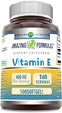 Amazing Formula E 400 IU Per Serving Supplement | Ikke-GMO | Glutenfri (100 Softgels)