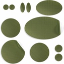 aZengear Reparasjonslapper for jakker, telt, sko tå, luft mattress, oppblåsbare, PVC Gear - Vanntett, Selvklebende, Tear-Cold-Heat-Resistant, Down Puffer Coat (11 stk, Olive)