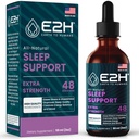 E2H naturlig søvn støtte - flytende Melatonin med kamille, teanin - søvn bedre, dypere, lenger - Vegan, GMO-fri - gir stress relief - 2 Fl Oz