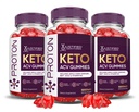 Justifiserte Laboratories (3 Pack Proton Protein Keto ACV Gummies Avansert Formel 1000MG Proton Boost Formellet med Pomegranate Beet Juice Powder B12 Vegansk Ikke GMO 180 Gummys