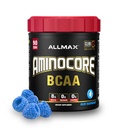 ALLMAX AMINOCORE BCAA pulver for trening muskel gjenoppretting og økt utholdenhet - sukker gratis, ingen fyllstoffer 8,18 Grams Bcaas Aminosyrer, B vitaminer for kvinner og menn- 90 serveringer ® Blå bringebær, 1035g
