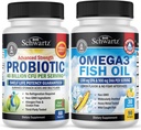 Trippel styrke Omega 3 Fish Oil Softgels (1 måneds forsyning) Plus 40 milliarder CFU daglig probiotiske kosttilskudd (1 måneds forsyning)