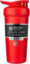BlenderBottle Strada Shaker Cup Isolert rustfritt stål vannflaske med Wire Whisk, 24-Ounce, Rød