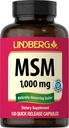 Lindberg MSM Kapsler 1000mg | 150 piller | Supplement for kvinner og menn | Metylsulfonylmetan | Ikke-GMO, Glutenfri