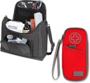 USA GEAR Nebulizer Carrying Case + Isolert Astma Inhaler Case (rød) - Bundle
