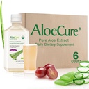 AloeCure USDA Organic Aloe Vera Juice Grape Flavor, laget innen 12 timer av Harvest - ren aloe Vera Digestive & Immune Helse Supplement, hjelper opprettholde balansert magesyre, 16,7oz x 6 Btls