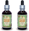 Vinter Savoria (Satureja Montana) Glyceritt, organisk tørkede blader alkohol-frye flytende ekstrakt (merket navn: HerbalTerra, stolt laget i USA) 2x2 fl.oz (2x60 ml)