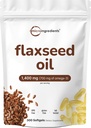 Flaksfrø Olje 1400mg Softgels, 300 teller | w/ 700mg ALA Omega 3, kaldpresset, rik på fettsyrer, Alpha Linolenic Acid, støtte hjerte helse & immunsystem | Ikke-GMO, Ingen gluten - 300 serveringer
