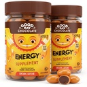 God dag sjokolade energi kosttilskudd for voksne [2 Pack] Fair Trade Koffein sjokolade med B-vitaminer, grønne teekstrakter og 20 mg koffein per stykke - Energiforsterkning for kvinner og menn