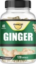 Ginger Root Capsule laget med organisk Ginger Root pulver 2500mg per servering, 120 grønnsaker Capsule 40 serveringer