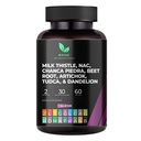 Mishas Nutraceuticals Melk Thistle Dandelion Root, NAC og TUDCA Supplement - støtter leverhelse, lever rengjøring detox, nyre og pustende helse og digestionssystem – 60 Vegankapsler