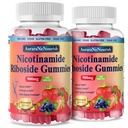 2 Pack NAD Resveratrol Supplement, sukker gratis 900mg Gummier med Quercetin, Kollagen, Vitamin støtte Anti Aging, Cell regenerasjon, Energiforbedring, Hudforbedring for kvinner