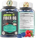 Sukkerfri Prebiotiske Fiber Supplement for kvinner og menn ® 8G høy fiber gummier med moshroom, Psyllium Husk, Digestive Enzymes, Guar Gum, Inulin til å støtte Gut & Digestive Helse |120 Vegan Gummies