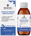 Bee og du Propolis Natttid Syrup med probiotiske, vitamin C, og eldrebær - Gentle Formula for voksne og barn, 5 Fl Oz