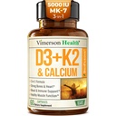 Vitamin D3 K2 Supplement – All-in-1 Støtte for immun-, bein- og hjertehelse med vitamin D + vitamin K (som MK7) – K2 D3 (5000 IU) vitamin Supplement med svart pepper for maksimal absorpsjon, 60 Kapsler