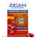 Zicam Cold Remedy Sink Lozenges, Wild Cherry Flavor, Homeopatic, Sootes Sore Throat og Coughs, Cold Shorting Medisin, Shortens Cold Varighet, 25 Teller