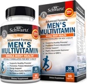 Mens Multivitamin med vitamin C A B D3 E sink for immunstøtte - En gang daglig Supplement for energi og hjerte - Antioksidanter og digestive enzymer for absorpsjon - Mental klarhet og fokus støtte -60 Ct