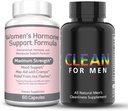 Re+Gen Ernæring Clean for menn Fiber Supplement & kvinners hormonbalanse støtte, vitamin E, Dong Quai, naturlige kosttilskudd for blooting, galaktose og gut helse, Stool Softeners, hjelper rense B