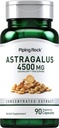 Piping Rock Astragalus Root Extract Kapsler | 4500mg | 90 greve | Vegetarisk, Ikke-GMO, Glutenfri Supplement