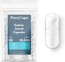 PureCaps USA - Tomme Gelatin Capsules Størrelse 0|10 000 Registrert ikke-GMO SLS, Gluten, Preservativ Gratis