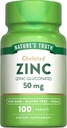 Naturens sannhet Chelated Sink 50 mg tabletter - 100 ct, pakke med 2