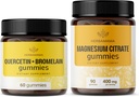 HERBAMAMA Quercetin og Magnesium Gummies Kit - Bundle på 800 mg Quercetin med Bromelain og 400 mg Magnesium Citrat Gummies - Vegansk, ikke-GMO, Gelatinfri - 2 Pack