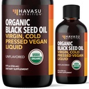 Organic Black Seed Oil Cold Pressed Liquid - Black Cumin Supplement for immunsystemfunksjon, Digestiv støtte, Hårsnøyling og total helse - 8 Fl Oz - Unflavored, Ikke-GMO, Vegan