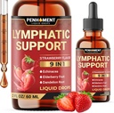 9in1 lymfatiske drypp Supplement - Echinacea | Eldrebær | Dandelion | Rosehip | Cleavers | Calendula | Burdock - Lymph System Liquid Extract - Immune, Cleansing - 2 fl Oz - 60 dager