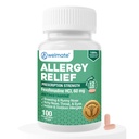 WELMATE - Allergi relief - Fexofenadin HCl 60 mg - 12 timers ikke-drømmende antihistaminer - Sneezing - Runny Nese - kløende øyne, nese og throat - Innendørs og utendørs Allergy Relief Tabletter - 100 Telling