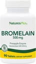Natures Plus Bromelain - 500 mg, 90 vegetariske tabletter - Naturlig Proteolytisk Enzyme Supplement- Glutenfri - 90 Services