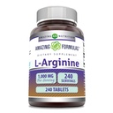 Amazing Formler L-Arginine 1000mg Tabletter | Aminosyre Supplement for kvinner og menn | Ikke-GMO | Glutenfri | laget i USA (240 Count)